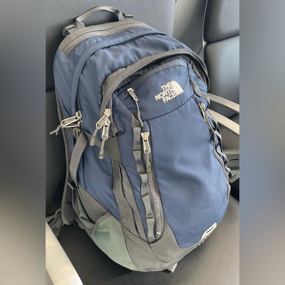 The North Face Men's Navy and Gray Backpack